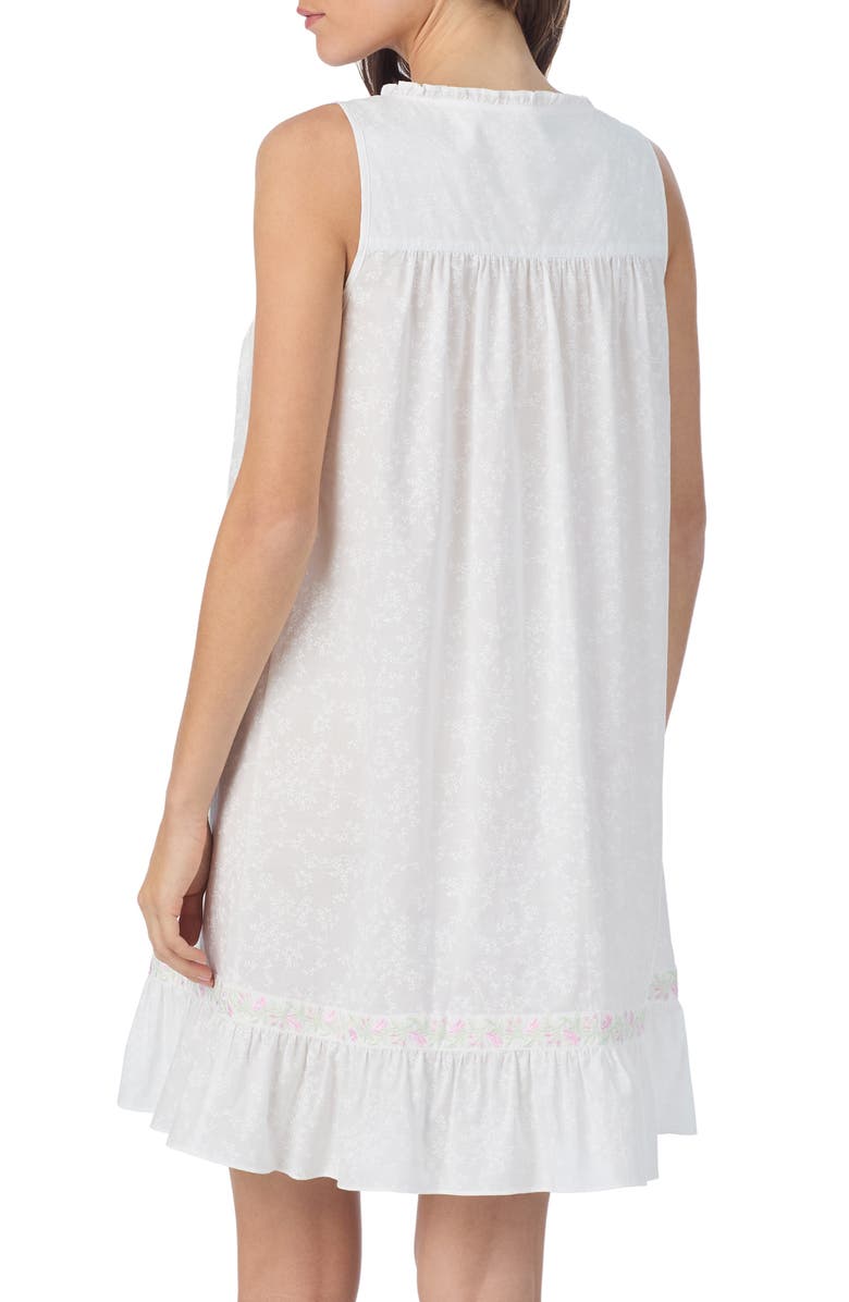 Eileen West Floral Sleeveless Cotton Chemise, Alternate, color, 