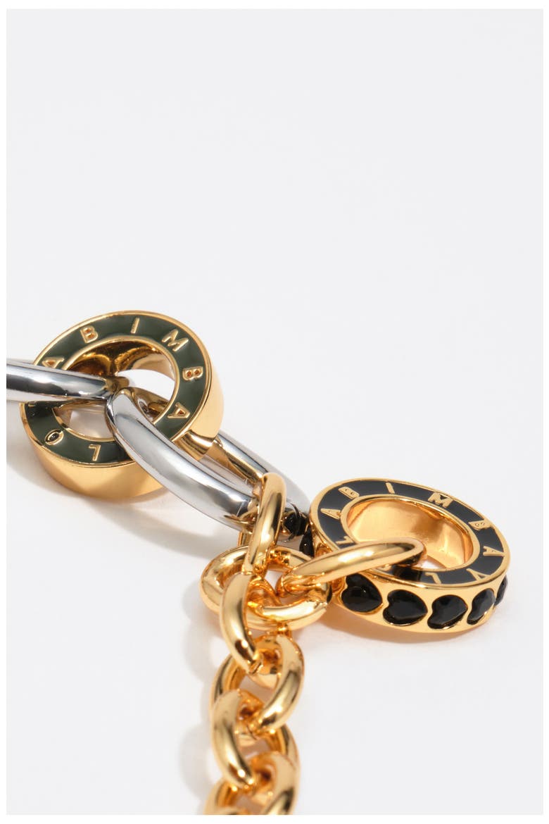 Chain Necklace with Multiple Logos, Alternate, color, GOLD
