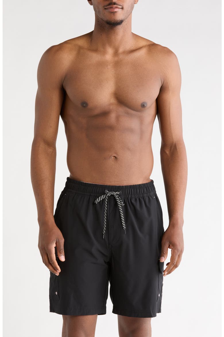 Carmel Cargo Swim Shorts, Main, color, BLACK
