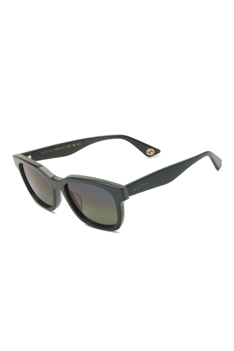 54mm Square Sunglasses, Alternate, color, GREEN GREEN BLUE