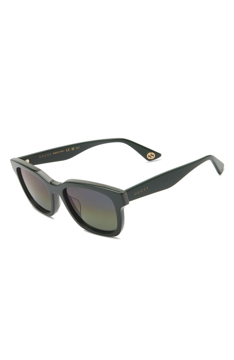 Gucci 54mm Square Sunglasses, Alternate, color, Green Green Blue