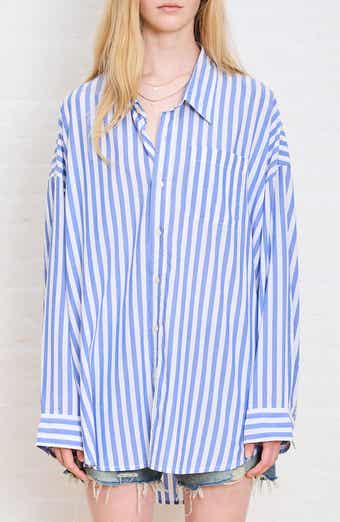 DENIMIST Oversize Stripe Button-Up Shirt