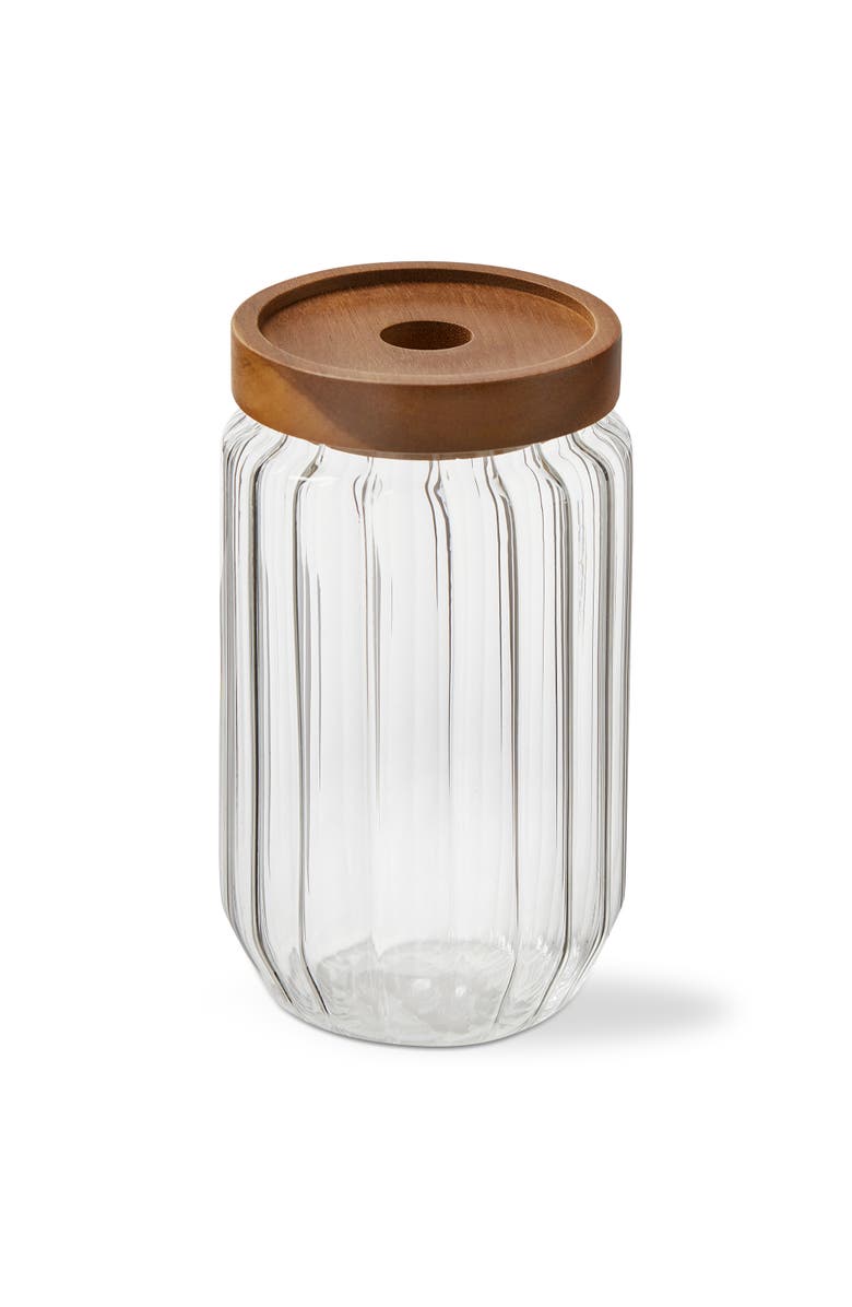 tag Ribbed Glass Canister Large Clear Glass Everyday, Main, color, Clear
