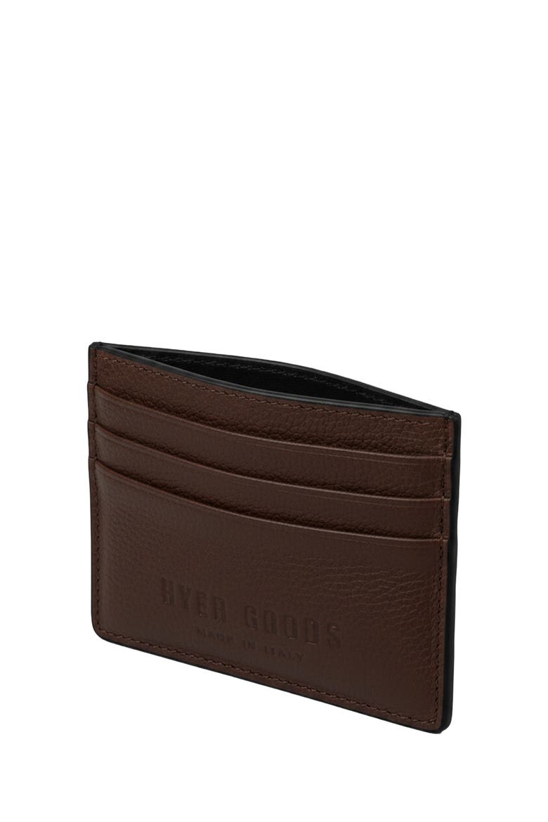 Upcycled Italian Leather Certo Card Wallet, Alternate, color, Brown Pebbled
