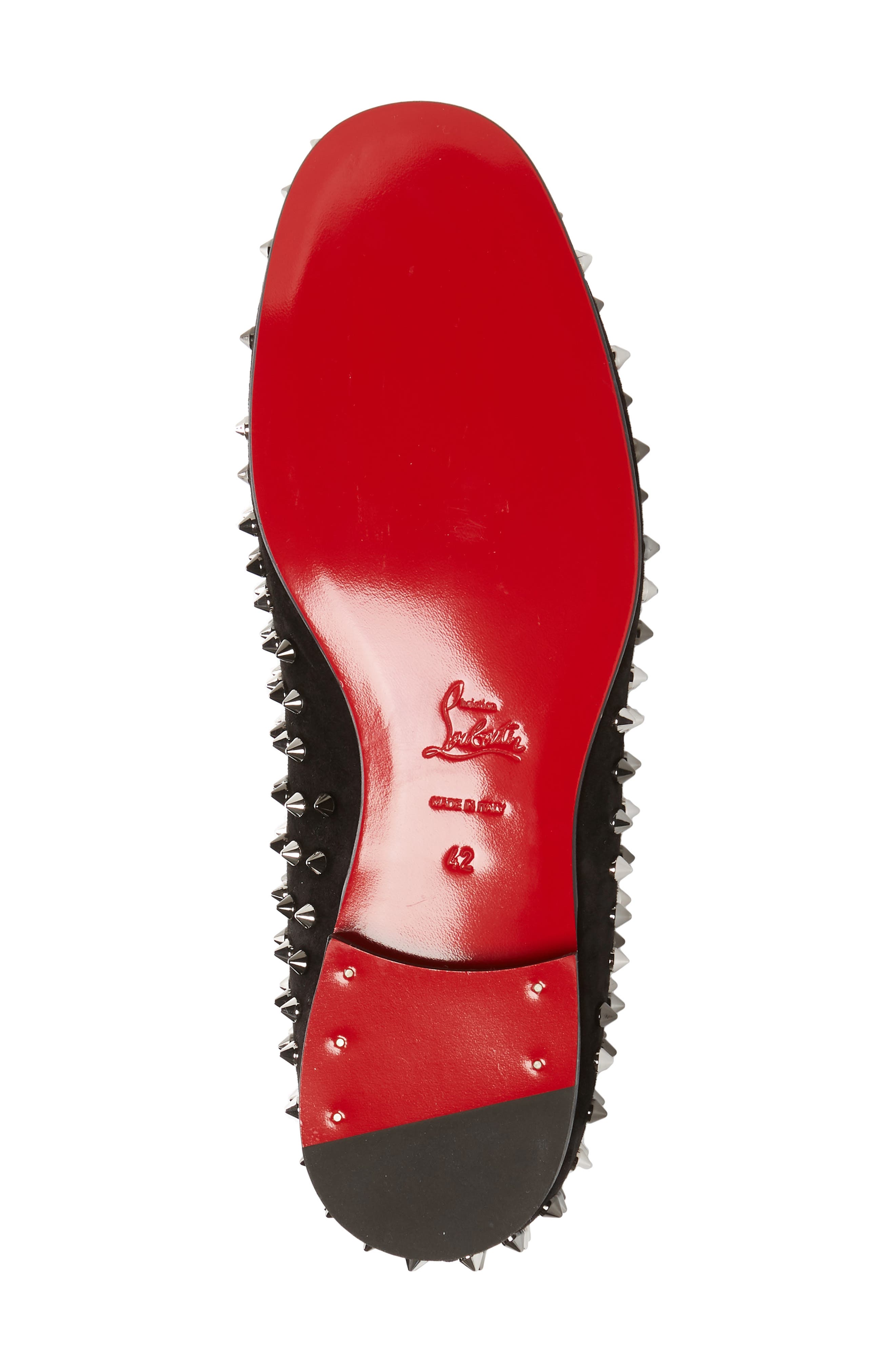Christian Louboutin Rollerboy Spike Smoking Slipper, Alternate, color, 