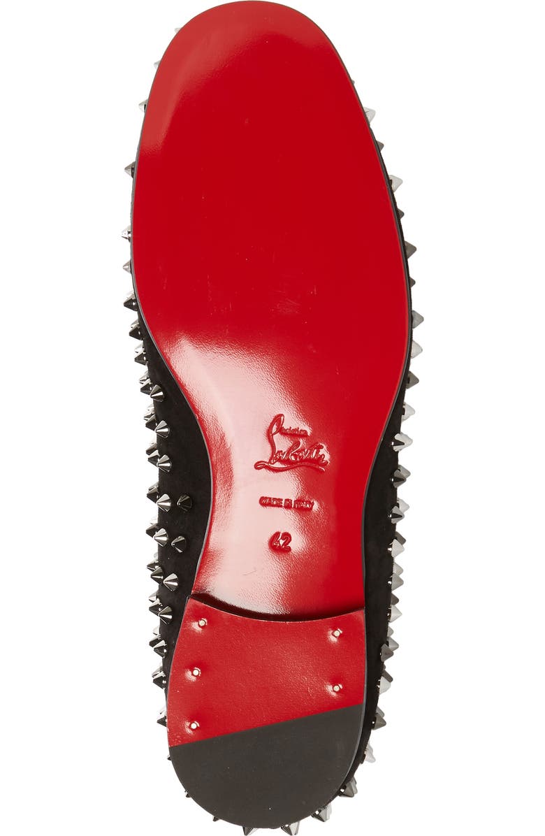 Christian Louboutin Rollerboy Spike Smoking Slipper, Alternate, color,