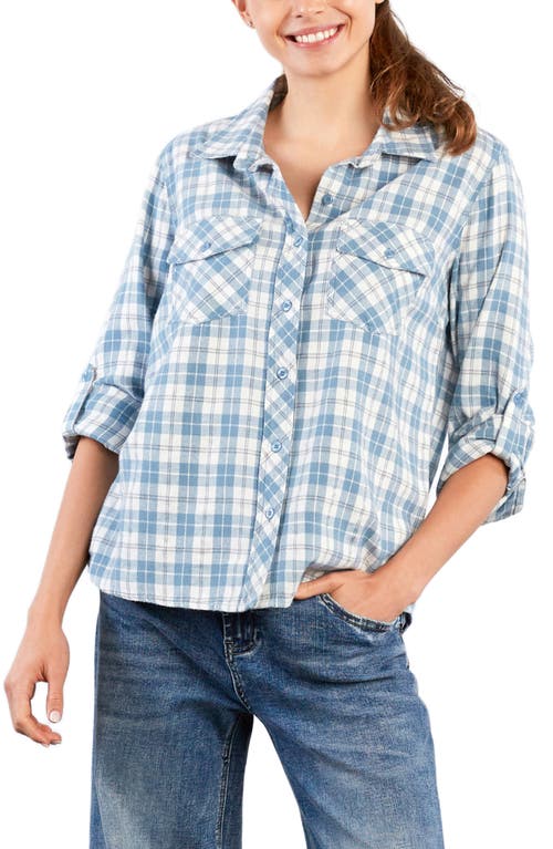 Billy T Over The Moon Oversize Cotton Flannel Button-up Shirt In Blue