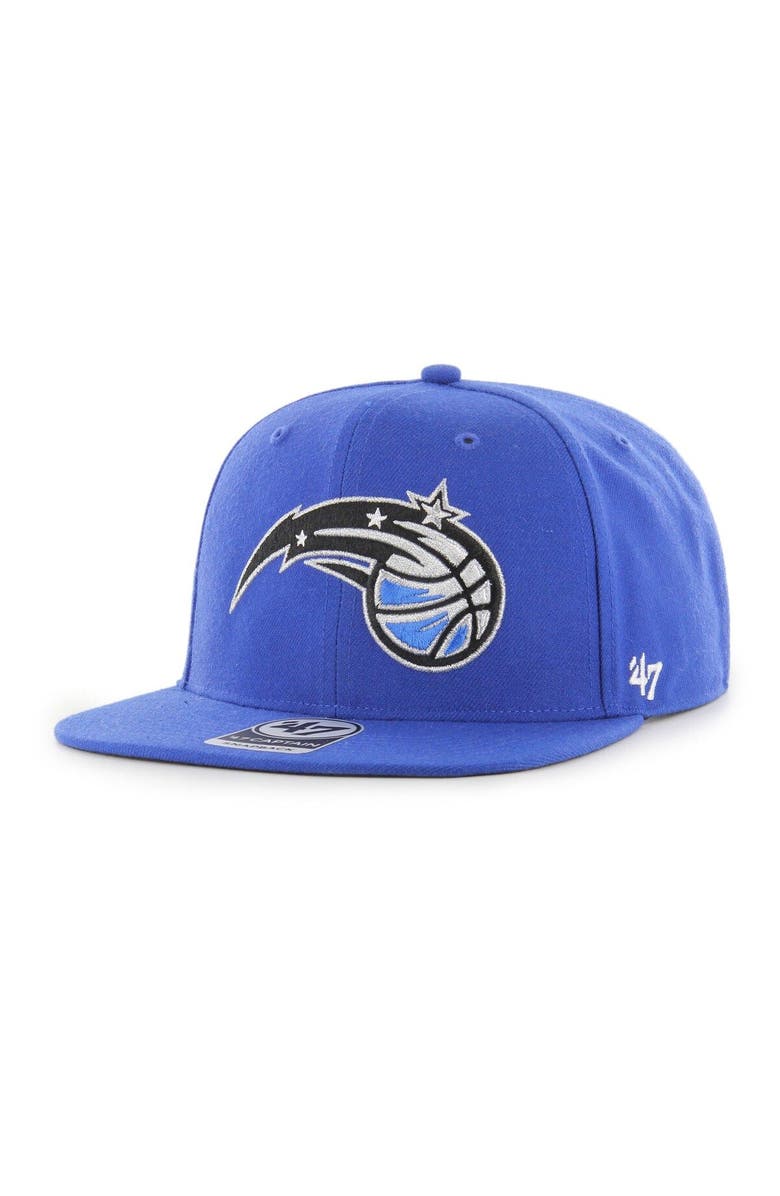 '47 Men's '47 Blue Orlando Magic Sure Shot Captain Snapback Hat, Alternate, color,