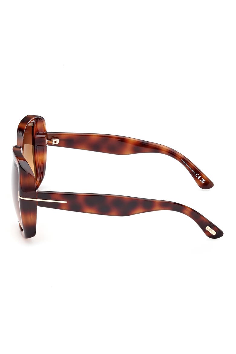 61mm Geometric Sunglasses, Alternate, color, DARK HAVANA / GRADIENT BROWN