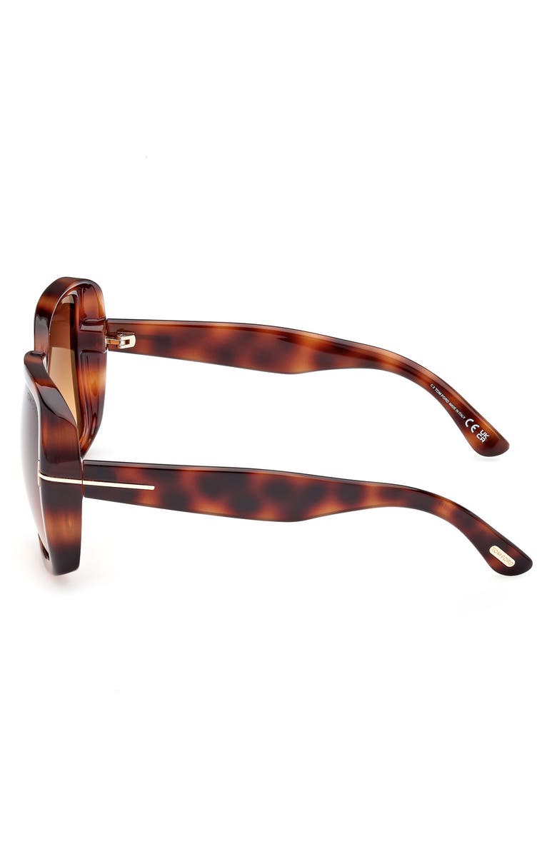 TOM FORD 61mm Geometric Sunglasses, Alternate, color, Dark Havana / Gradient Brown