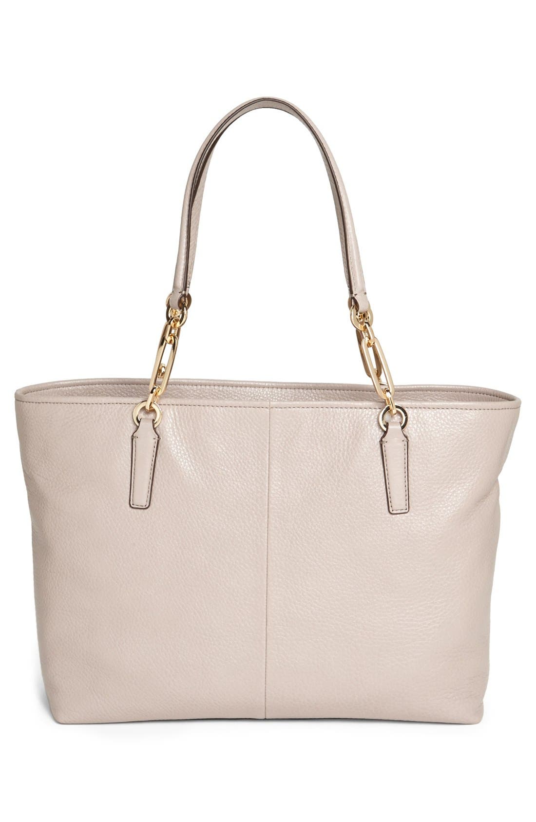 'Madison' Leather Tote, Alternate, color, GREY BIRCH