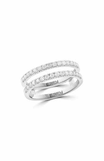 Sterling Silver Diamond Double Band Ring