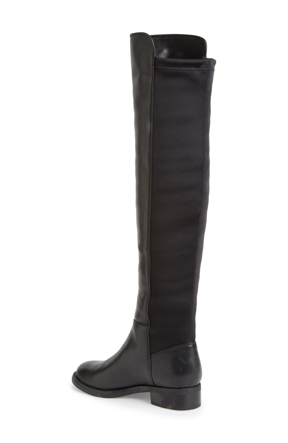 'Eden' Over the Knee Waterproof Boot, Alternate, color, BLACK LEATHER
