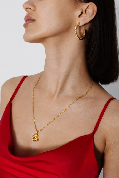 Classicharms Shayla Molten Cubic Zirconia Pendant Necklace In Gold