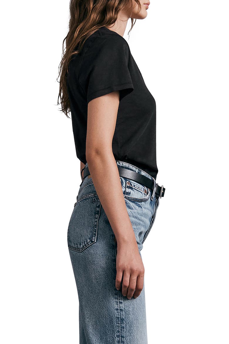 The Vee Slub Cotton T-Shirt, Alternate, color, BLK