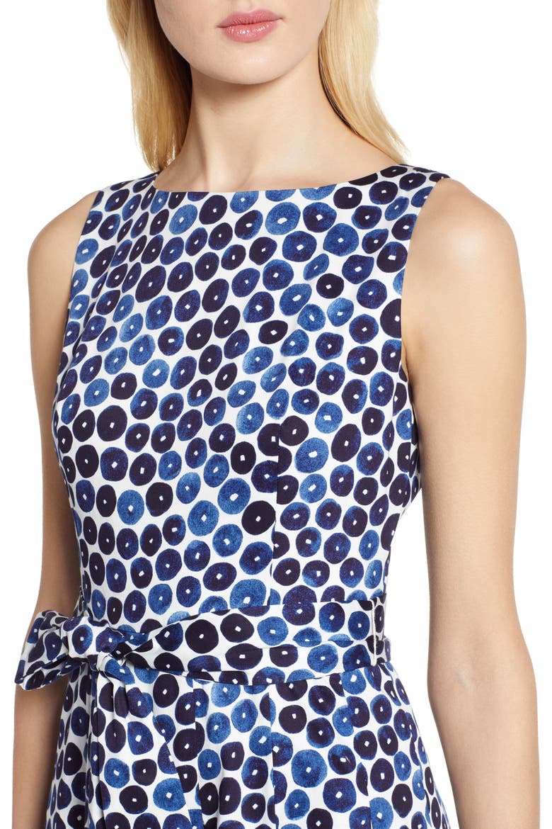 Neroli Print Fit & Flare Dress, Alternate, color, WHITE/ DISTANT MOUNTAIN COMBO