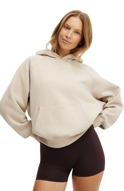 Women's Active Plush Premium Graphic Raglan Hoodie