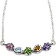 SAMUEL B. Sterling Silver 18" Multistone Bar Necklace