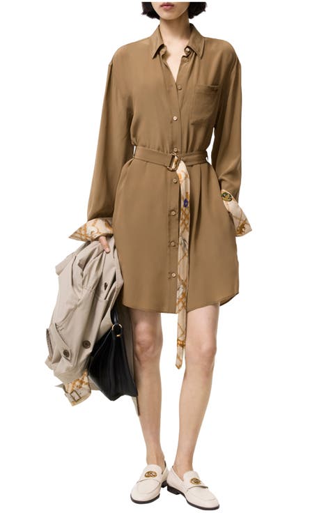 Silk Crepe de Chine Shirt Dress