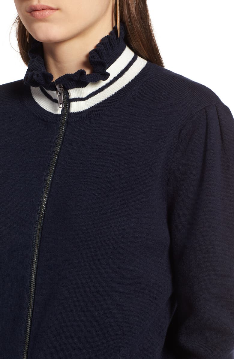 Treasure & Bond Ruffle Trim Track Jacket, Alternate, color,