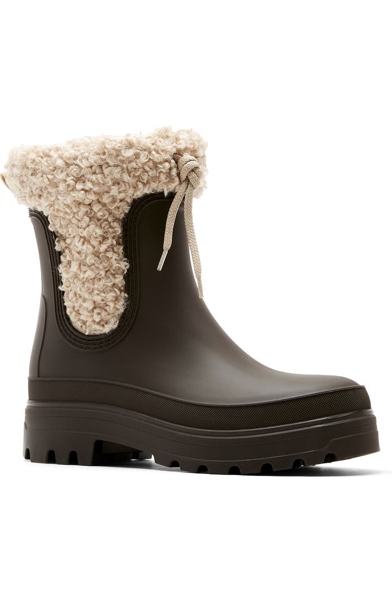 La Canadienne Peak Faux Shearling Winter Boot, Main, color, Brown Rubber