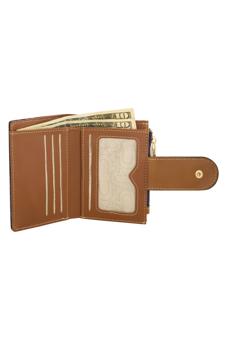 Horseshoe Quilted Small Wallet, Alternate, color, DARK DENIM