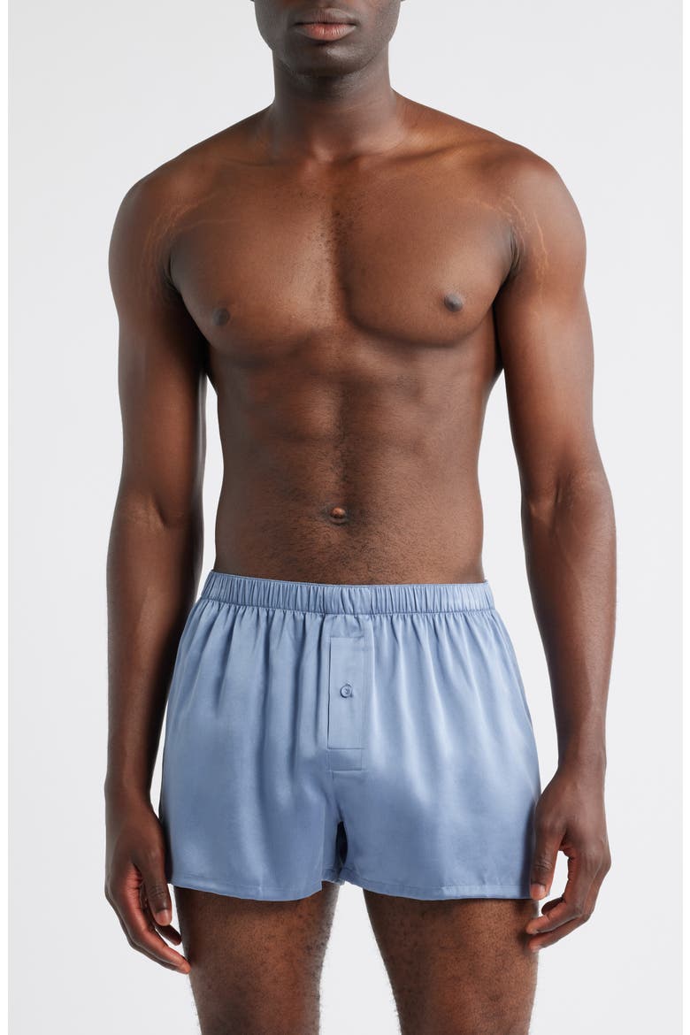Washable Silk Boxer Shorts, Main, color, PASTEL BLUE