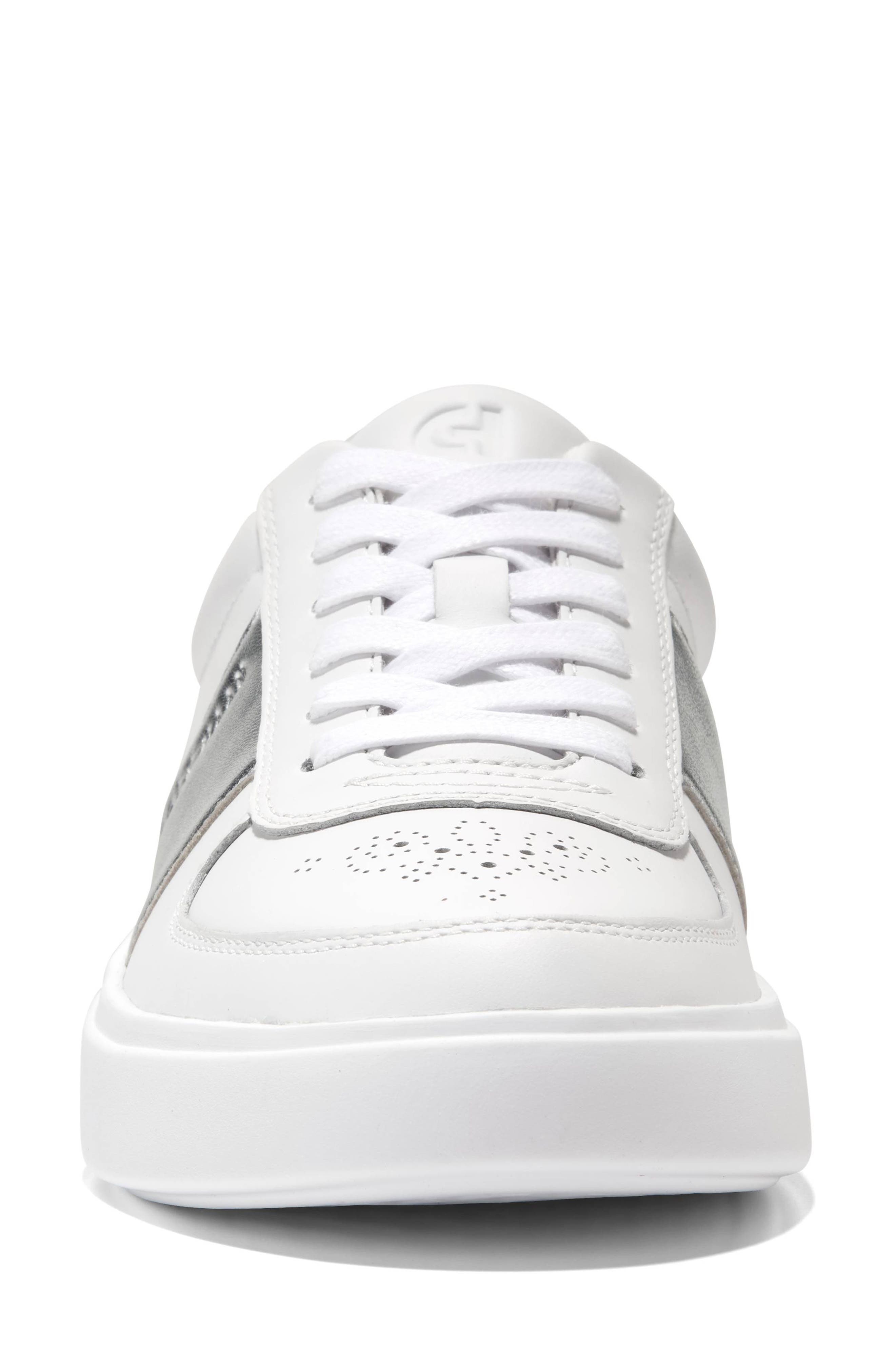 Cole Haan Grand Crosscourt Della Sneaker, Alternate, color, White/ Silver Talca