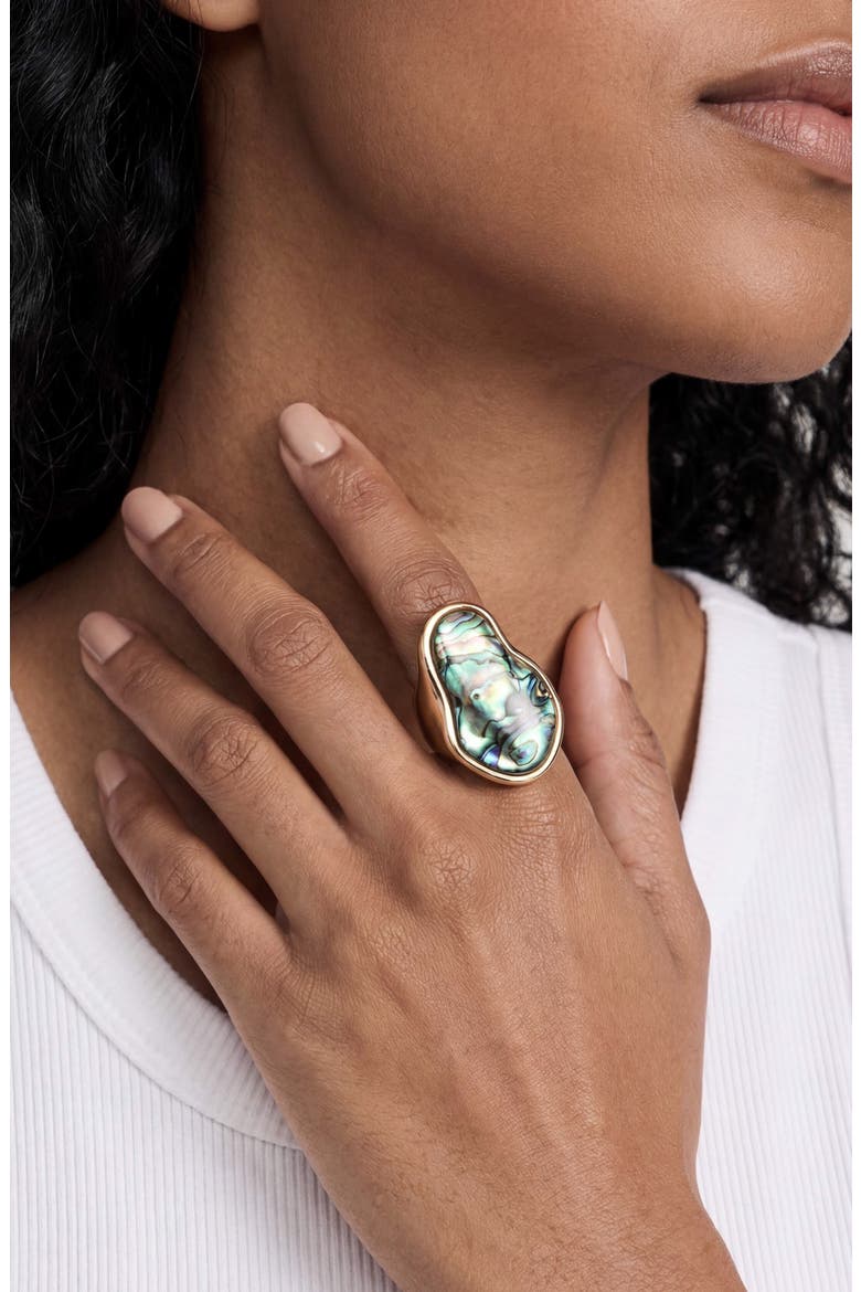Sea Born Abalone Ring, Alternate, color, GOLD