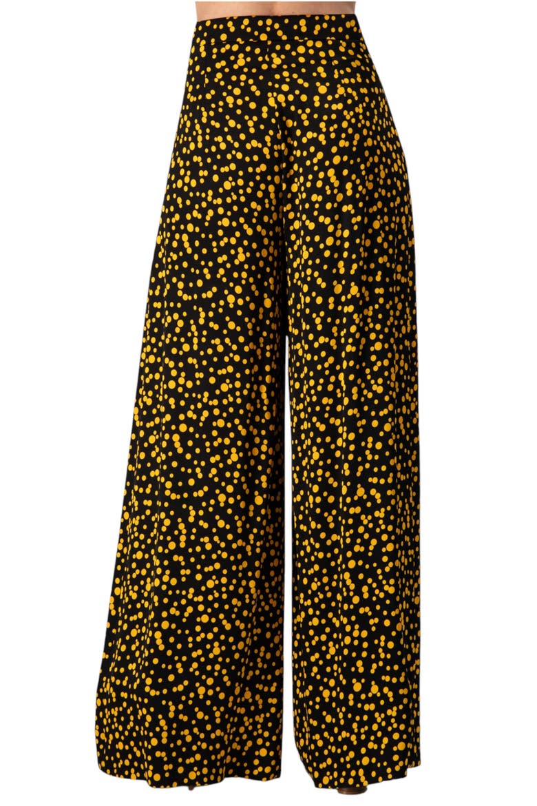 Wide-Leg Polka Dot Pants, Alternate, color, Black