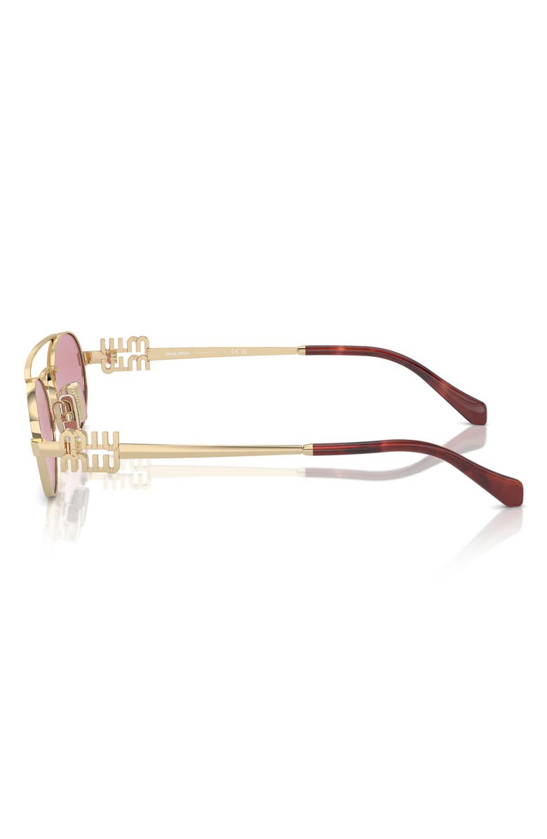 Miu Miu 53mm Oval Sunglasses, Alternate, color, Pale Gold / Pink Silver