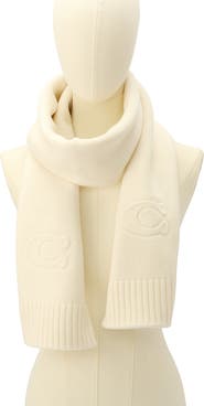 COACH Embossed Logo Merino Wool Blend Scarf