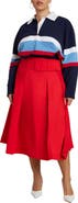 ELOQUII Pleated Belted Midi Skirt