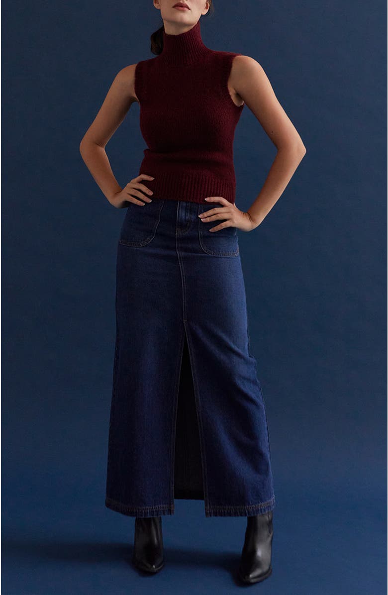 CRESCENT Sleeveless Turtleneck Sweater Top, Alternate, color, 