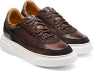 Magnanni Mia Croc Embossed Leather Sneaker