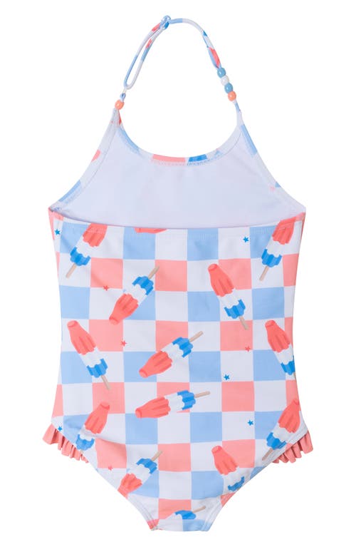 ANDY & EVAN ANDY & EVAN KIDS' BEADED HALTER ONE-PIECE SWIMSUIT