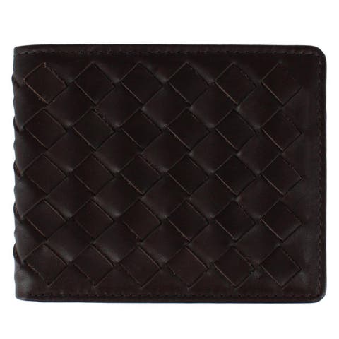 Lazzaro Lattice Weave Leather Bi-Fold Wallet