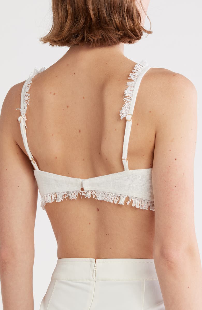 Cult Gaia Eza Fringe Bralette Crop Top, Alternate, color, 