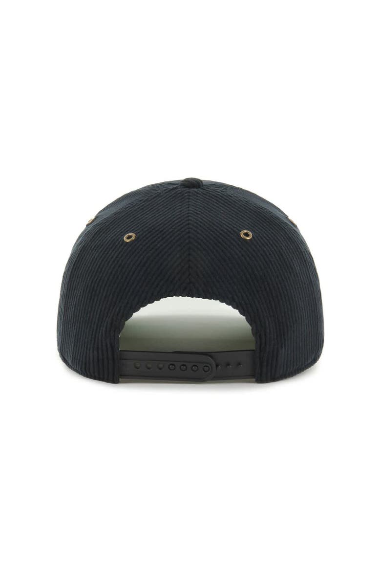 Men's '47 Black Miami Marlins Laurus Corduroy Hitch Snapback Hat, Alternate, color, Black