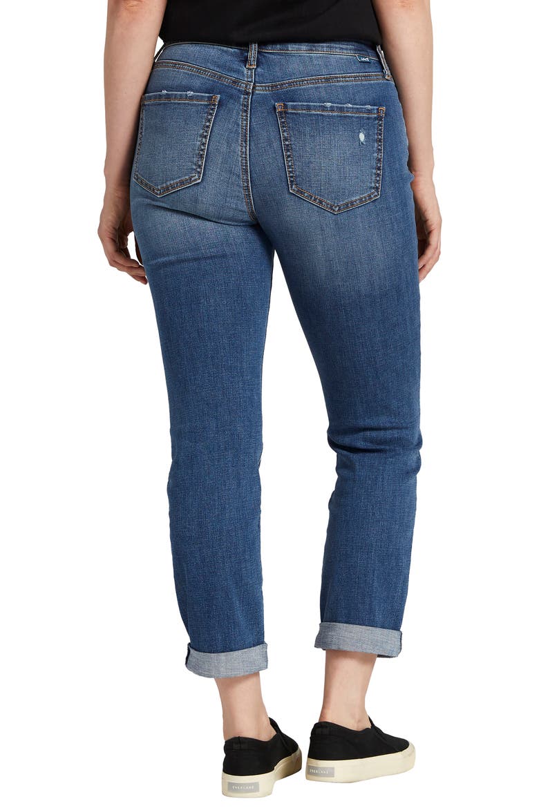Carter Mid Rise Crop Girlfriend Jeans, Alternate, color, EVERTON BLUE