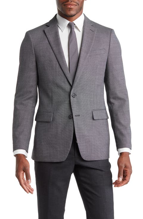 Charcoal Grey Birdseye Stretch Suit Jacket
