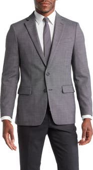 Original Penguin Charcoal Grey Birdseye Stretch Suit Jacket