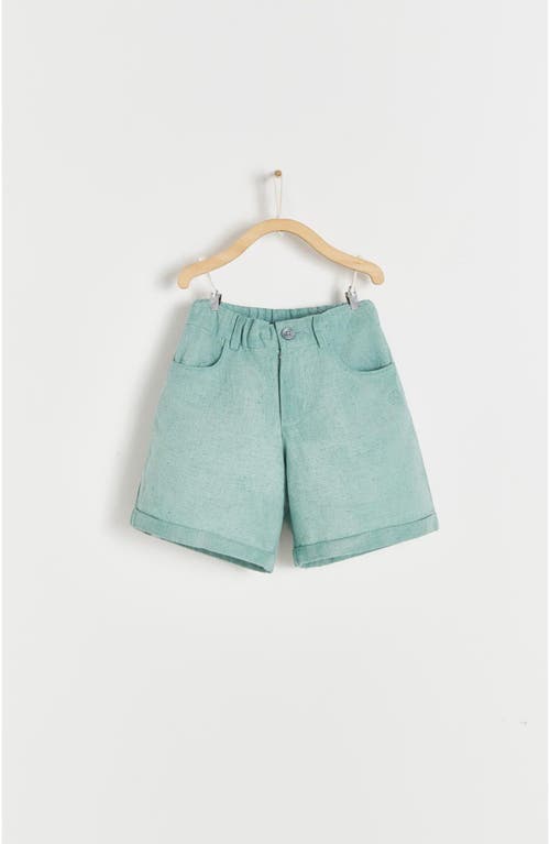 Babycottons Linen Bermuda In Green