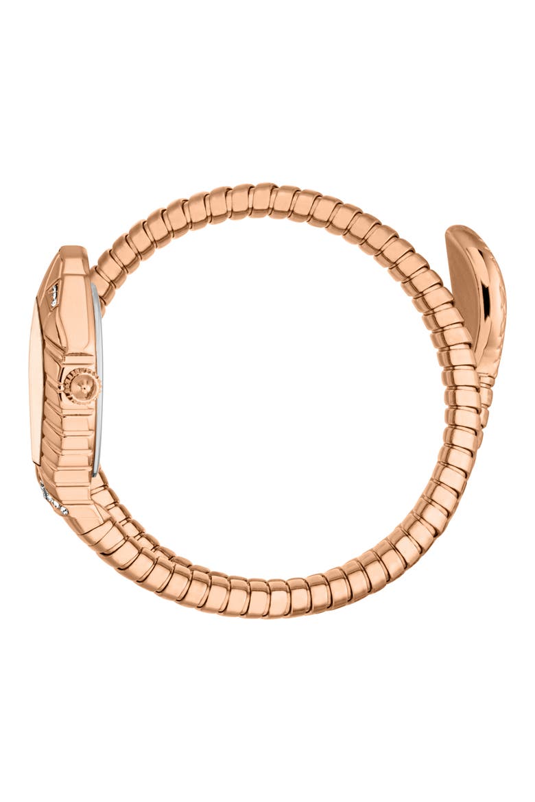Snake Bracelet Watch, 22mm x 35mm, Alternate, color, ROSE GOLD