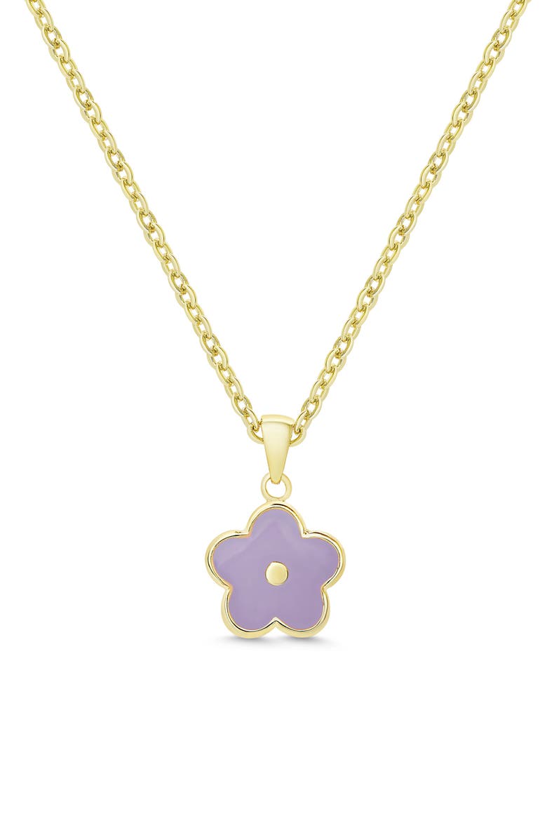 Kids' Flower Pendant Necklace & Stud Earrings Set, Alternate, color, PURPLE