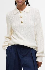Barbour Evie Cable Stitch Polo Sweater