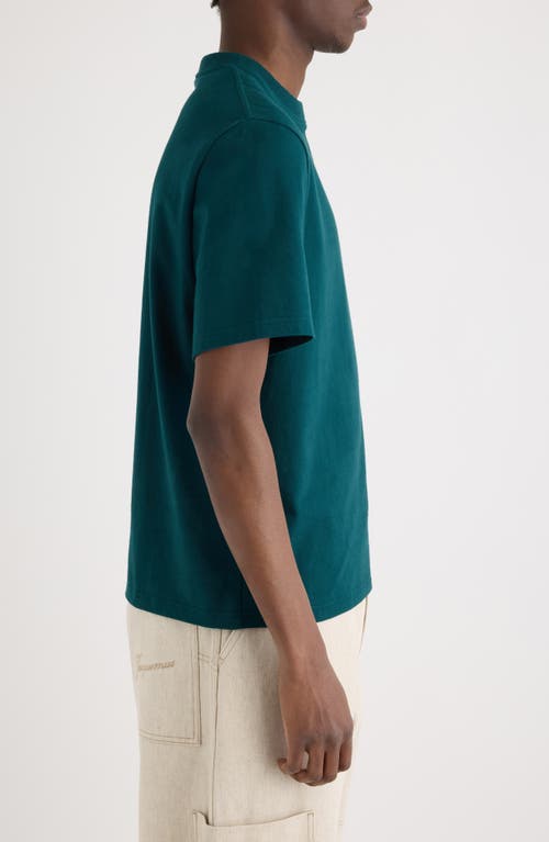 Jacquemus Mens Club Dark Green Embroidered-print Long-sleeve Cotton Shirt In Green