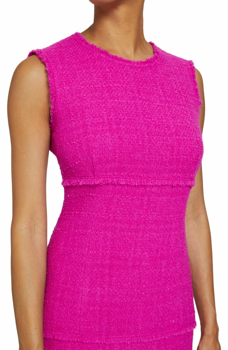Santorelli ANDI Sleeveless Fit and Flare Sheath Dress in Luxury Tweed, Alternate, color, Magenta