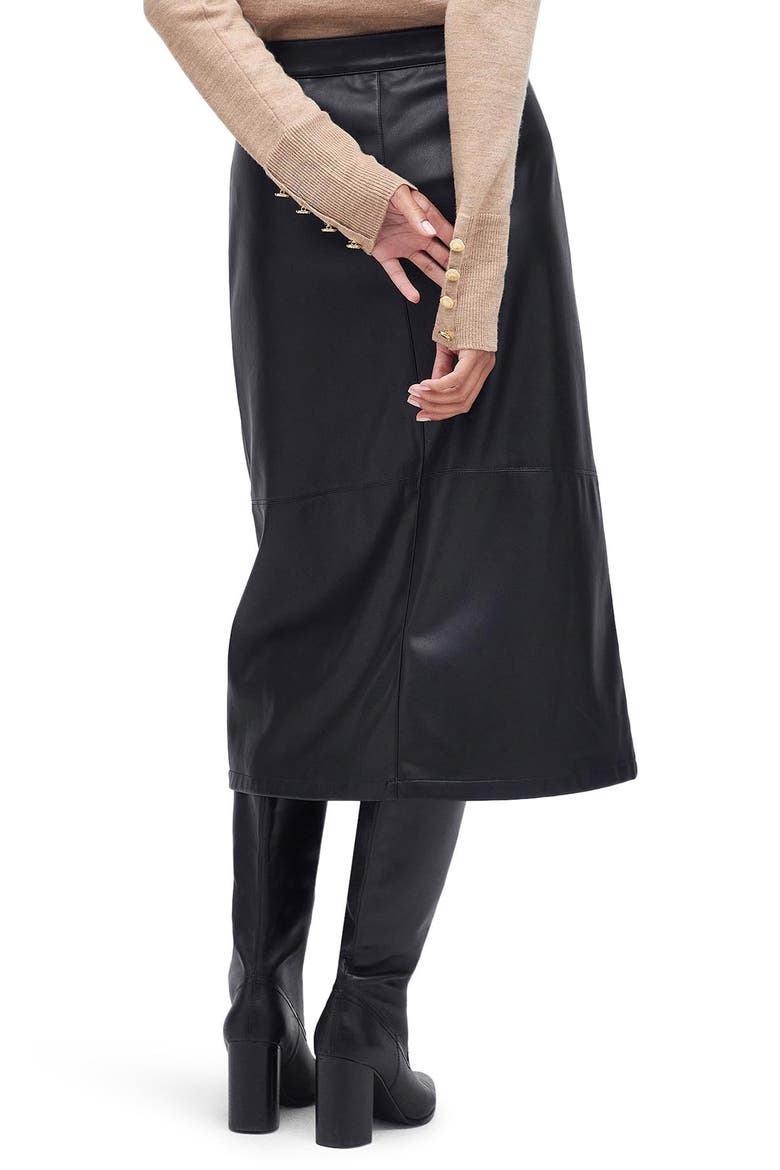 Alberta Faux Leather Skirt, Alternate, color, BLACK