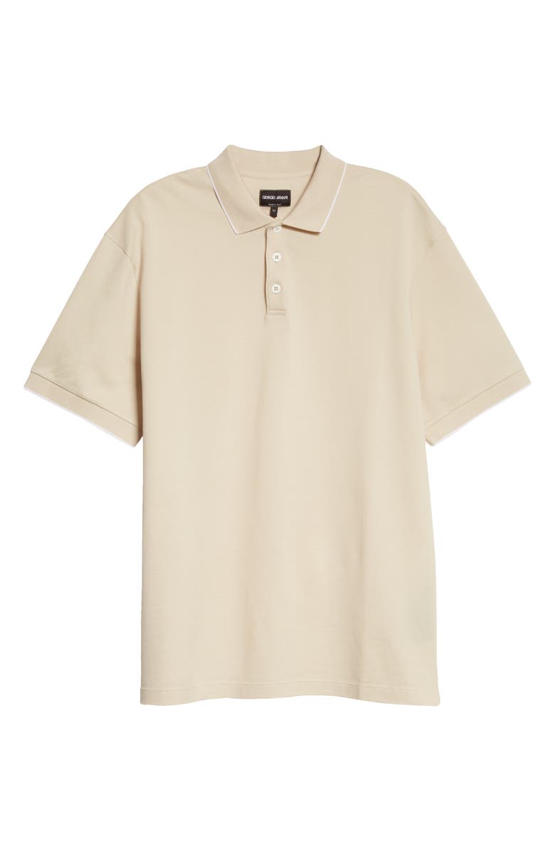 Giorgio Armani Tipped Short Sleeve Cotton Polo, Alternate, color,